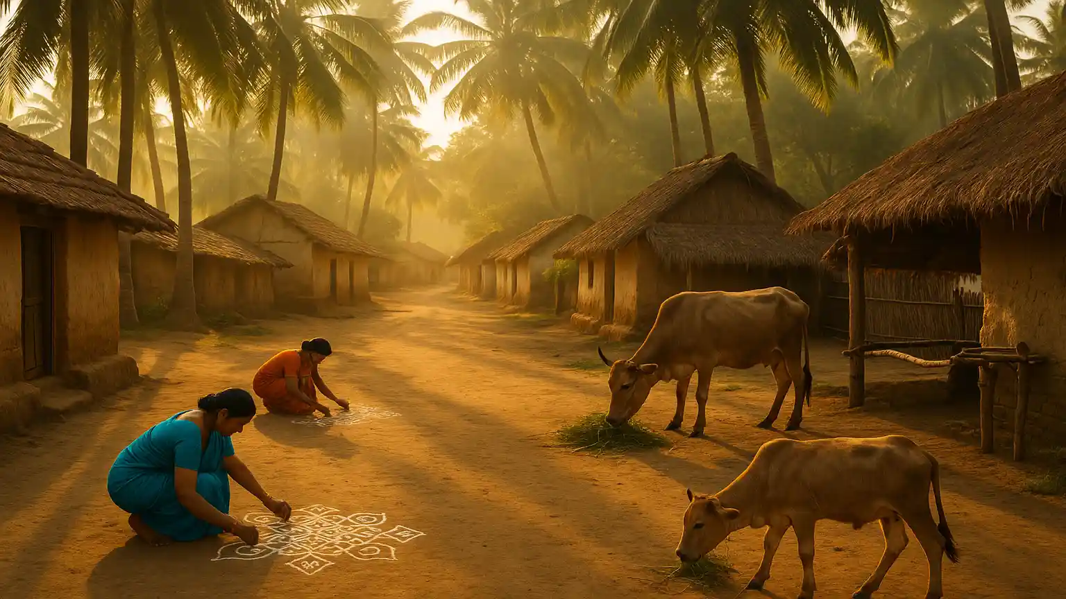 Hamlat Pora village scene. 